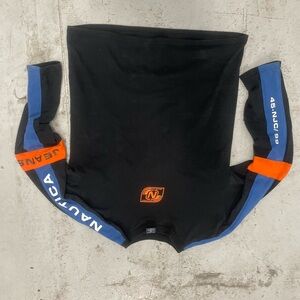 Nautica Black Long Sleeve Shirt with Blue and Orange Accents